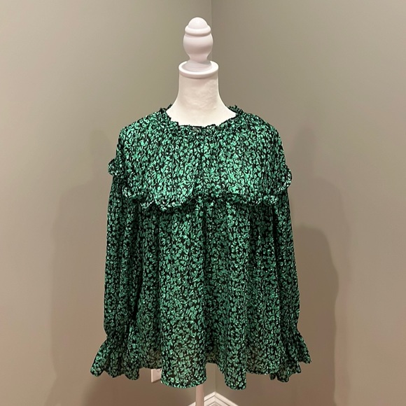 Who What Wear Tops - ☘️ Who What Wear Green/ Black  Women’s Blouse